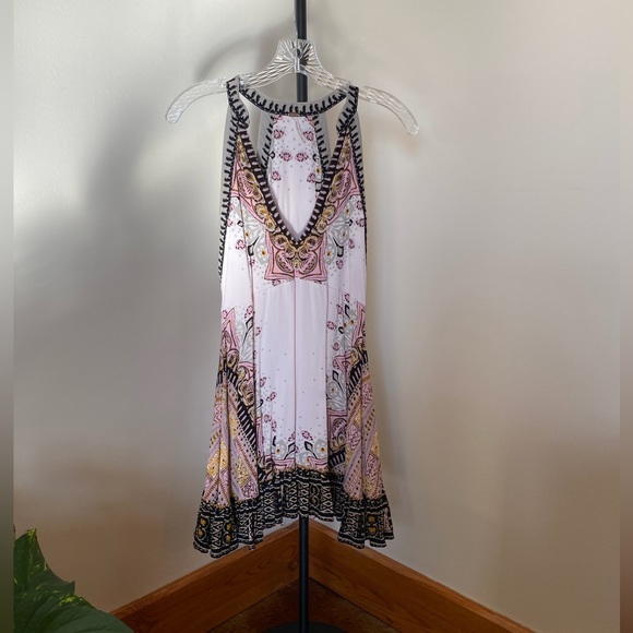 Free People Steal the Sun Pale Pink Print Boho Top or Dress XS - Picture 3 of 12